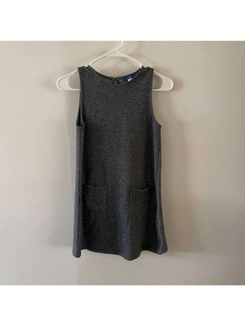 Okaïdi Girls 10 A/Y (140cm) Sleeveless Knit Dress Black Gray Casual Autumn